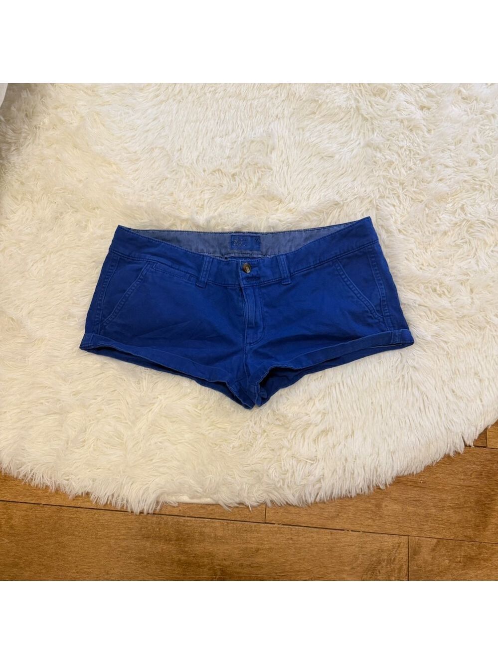American Eagle Cobalt Blue Stretch Shorts Womens Size 6 Indie Sleaze Summer Vibe